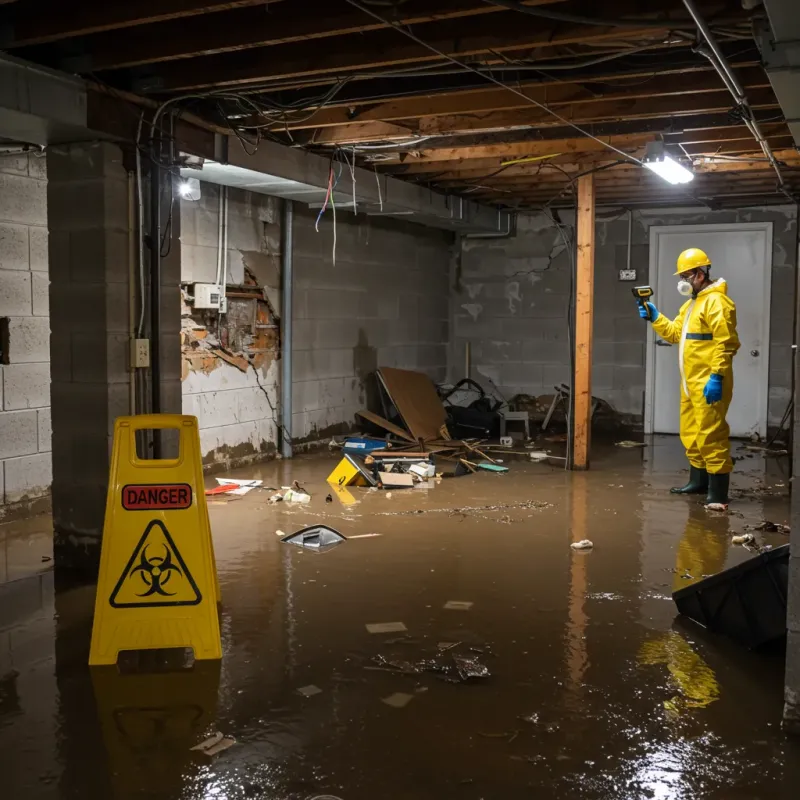 Flooded Basement Electrical Hazard in Hartford City, IN Property